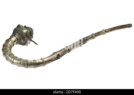 vintage opium pipe isolated on white background Stock Photo