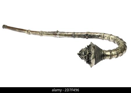 vintage opium pipe isolated on white background Stock Photo