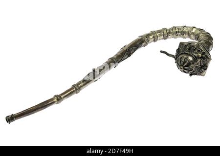 vintage opium pipe isolated on white background Stock Photo