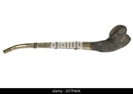 vintage opium pipe isolated on white background Stock Photo