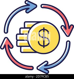 Capital synergy RGB color icon Stock Vector