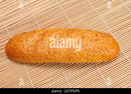 Mini French bread baguette with sesame seeds Stock Photo