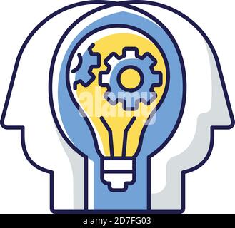 Creative collaboration RGB color icon Stock Vector