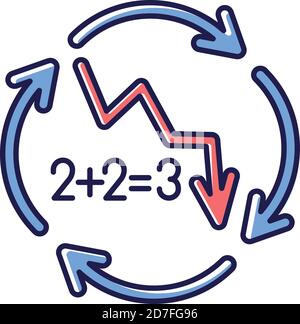 Negative synergy RGB color icon Stock Vector