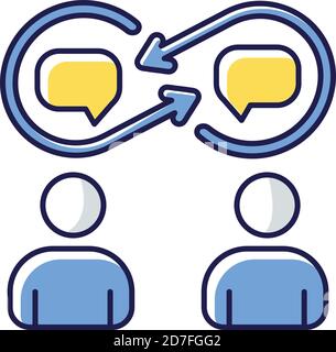 Interpersonal relationship RGB color icon Stock Vector
