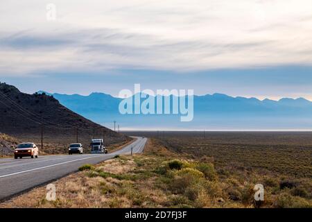 Highway 285 near Saguache; Sangre de Cristo mountain range; San Luis Valley; Central Colorado; USA Stock Photo