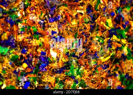 plastic multi-colored garbage background Stock Photo
