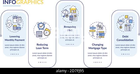 Loan refinancing benefits vector infographic template Stock Vector
