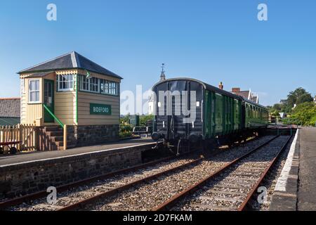 BIDEFORD, NORTH DEVON, ENGLAND - AUGUST 12, 2020: The old railway station. Stock Photo