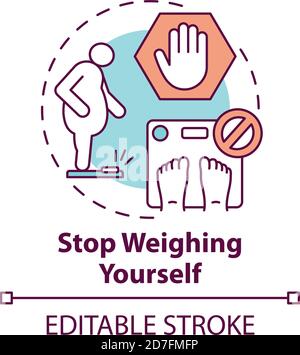 Stop weighing yourself concept icon Stock Vector