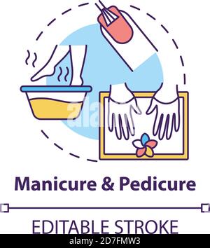 Manicure and pedicure concept icon Stock Vector