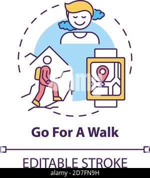 Go for a walk concept icon Stock Vector