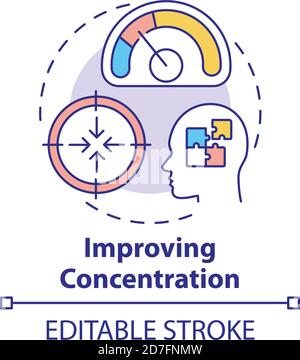 Improving concentration concept icon Stock Vector
