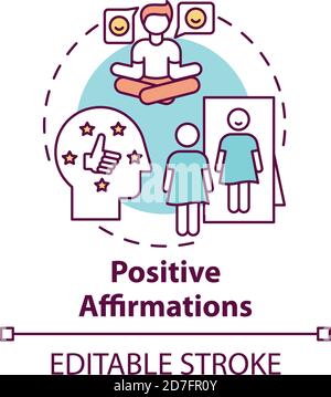 Positive affirmations concept icon Stock Vector