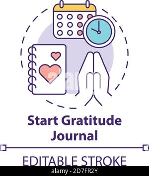 Start gratitude journal concept icon Stock Vector
