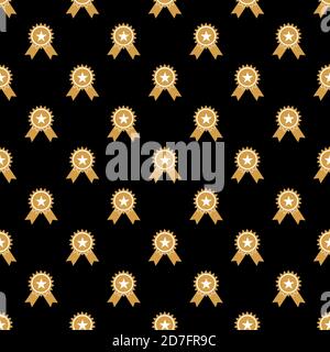 Seamless pattern with gold, silver and bronze medal for simple backgrounds, textures and packaging. Vector illustration. Stock Vector