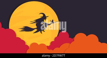 Halloween background in paper cut and paper art style. A perfect vector background for your design assets and banners. Stock Vector