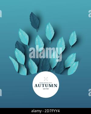 Abstract autumn seasonal fall leaves background layout. Vector illustration. Stock Vector