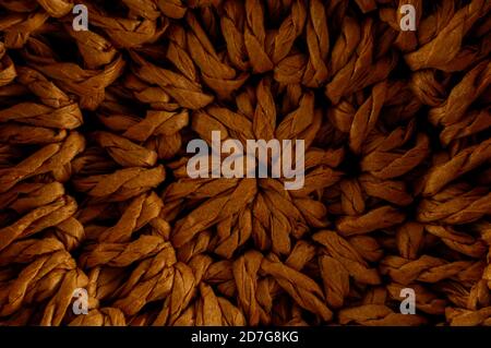 Brown Textured Braided Vimini Background Stock Photo