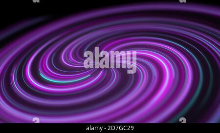 Abstract animation of neon lines twisted into spiral. 4k 60 fps footage Stock Photo