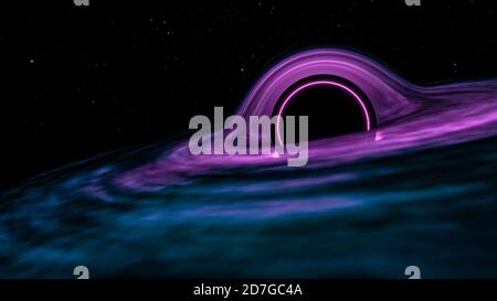 3d illustration of a black hole in space Stock Photo