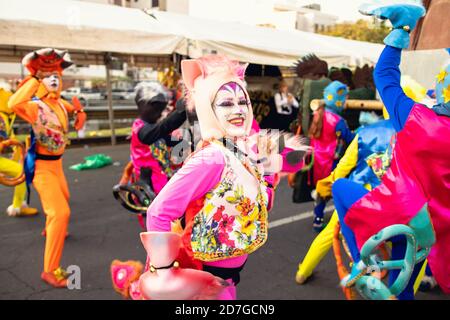 CALI, COLOMBIA - Dec 28, 2019: Cali, Valle del Cauca, Colombia the cali fair carnival festival colors   December , 2019 Stock Photo