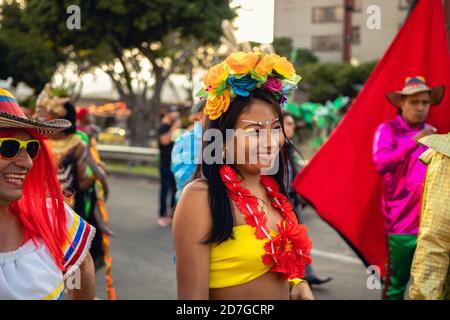 CALI, COLOMBIA - Dec 28, 2019: Cali, Valle del Cauca, Colombia the cali fair carnival festival colors   December , 2019 Stock Photo
