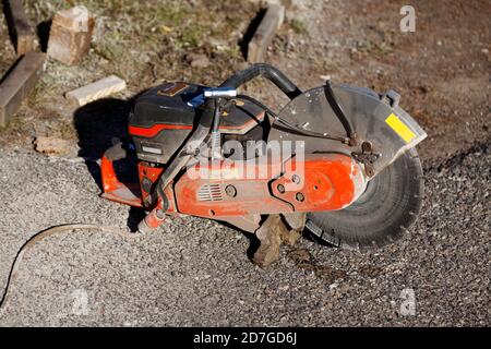 machine for cutting concrete and tiles Stock Photo