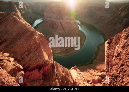 Arizona Horseshoe Bend on Colorado River in Glen Canyon part of Grand canyon, Arizona.