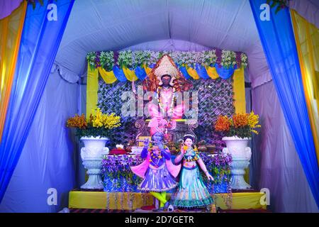 Idol of hindu goddess durga during navratri festival Stock Photo