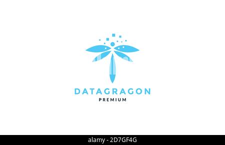 animal insect dragonflies data tech logo vector illustration design Stock Vector