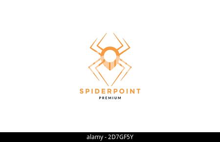 spider with map or pin or location logo vector illustration design Stock Vector
