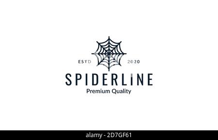 spider webs line art outline modern black logo icon vector illustration design Stock Vector