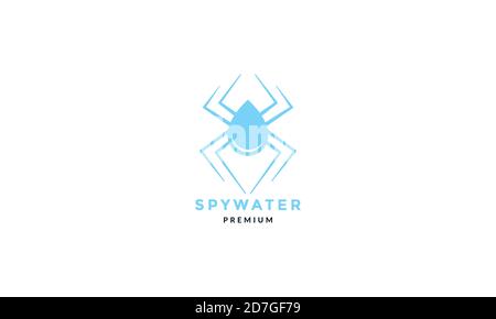 spider drop water  logo icon vector illustration design Stock Vector