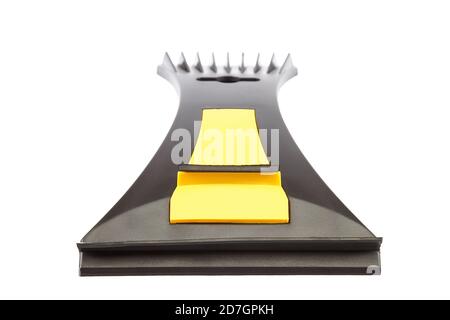 Scraper for cleaning windows from frost and water isolated on a white background. Stock Photo