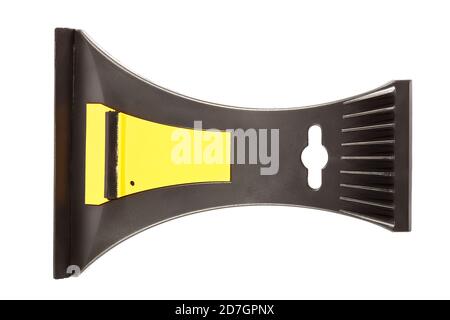 Scraper for cleaning windows from frost and water isolated on a white background. Stock Photo