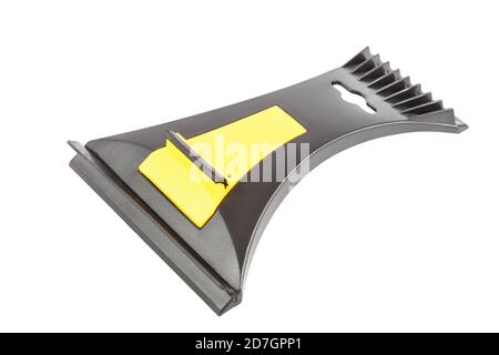 Scraper for cleaning windows from frost and water isolated on a white background. Stock Photo