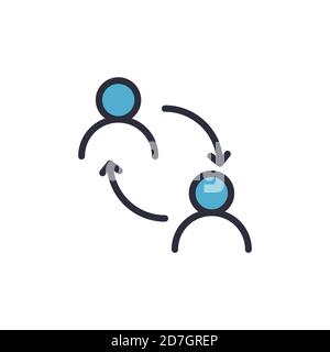 Transfer between user accounts vector icon symbol isolated on white background Stock Vector