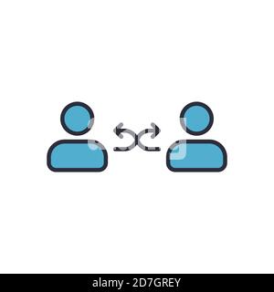 Transfer between user accounts vector icon symbol isolated on white background Stock Vector