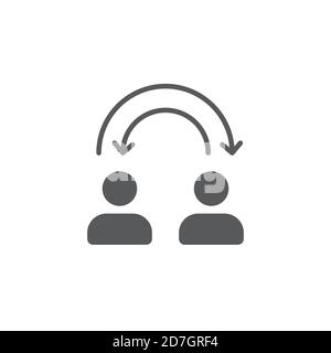Transfer between user accounts vector icon symbol isolated on white background Stock Vector