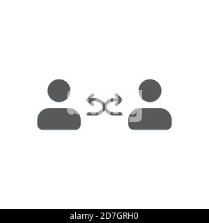 Transfer between user accounts vector icon symbol isolated on white background Stock Vector