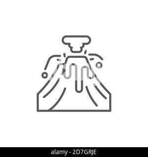 Volcano eruption vector icon symbol disaster isolated on white background Stock Vector