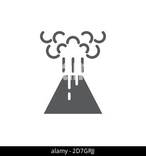 Volcano eruption vector icon symbol disaster isolated on white background Stock Vector