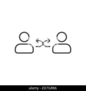 Transfer between user accounts vector icon symbol isolated on white background Stock Vector