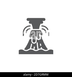 Volcano eruption vector icon symbol disaster isolated on white background Stock Vector