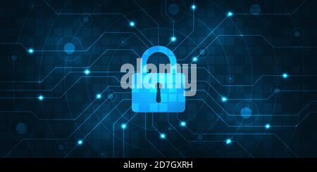 Vector background secure digital security system. Stock Vector