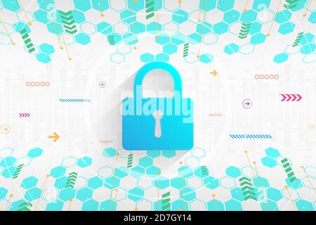 Vector background secure digital security system. Stock Vector