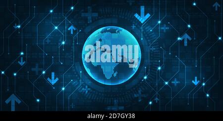 The complexity of a digital world with many networks and information. Stock Vector
