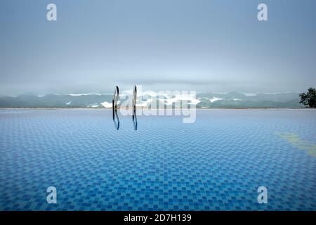 view of islets from infinity pool Stock Photo