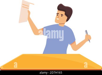 Success test writing icon. Cartoon of success test writing vector icon for web design isolated on white background Stock Vector